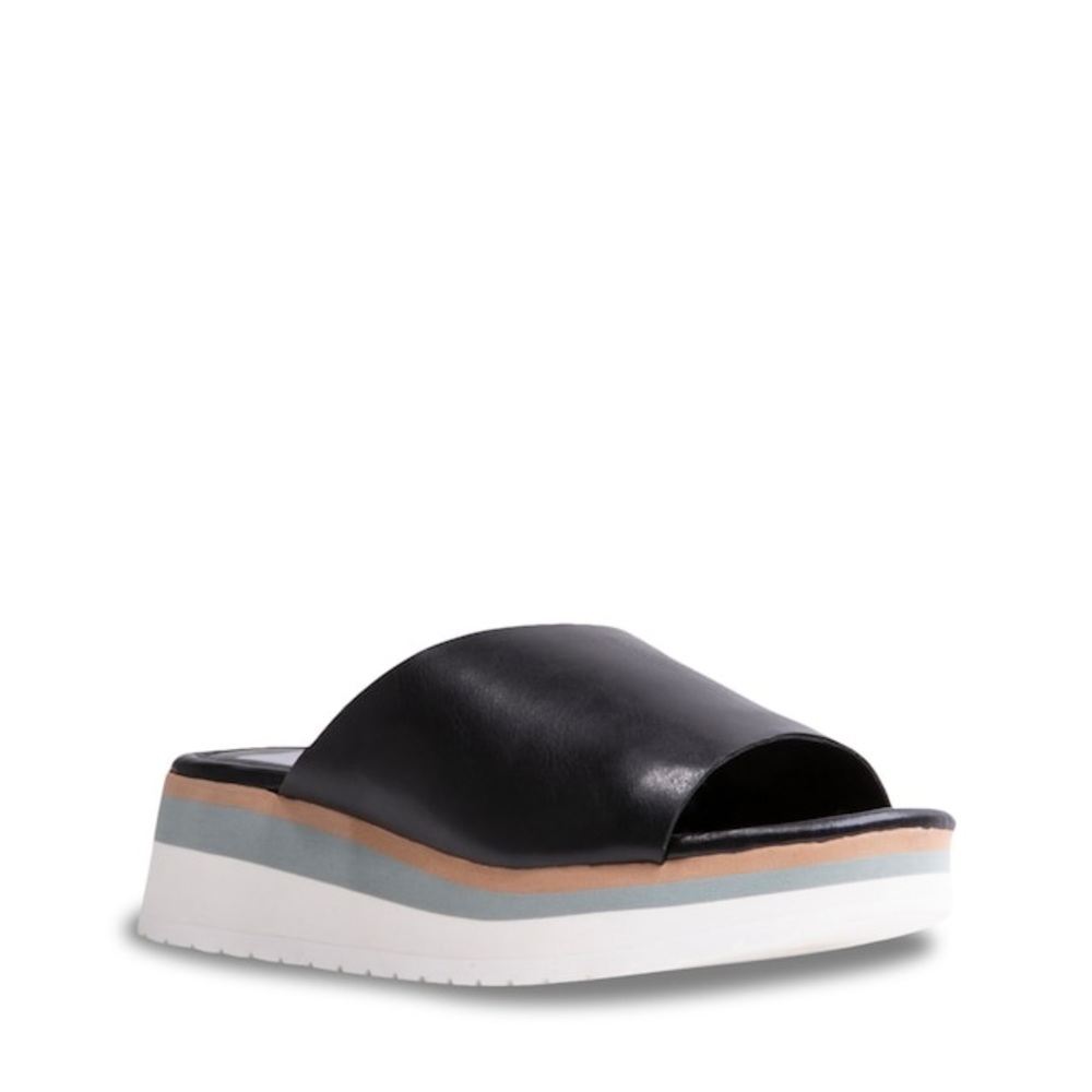 Dolce Vita Milo Black Wedge Slip On Sandals